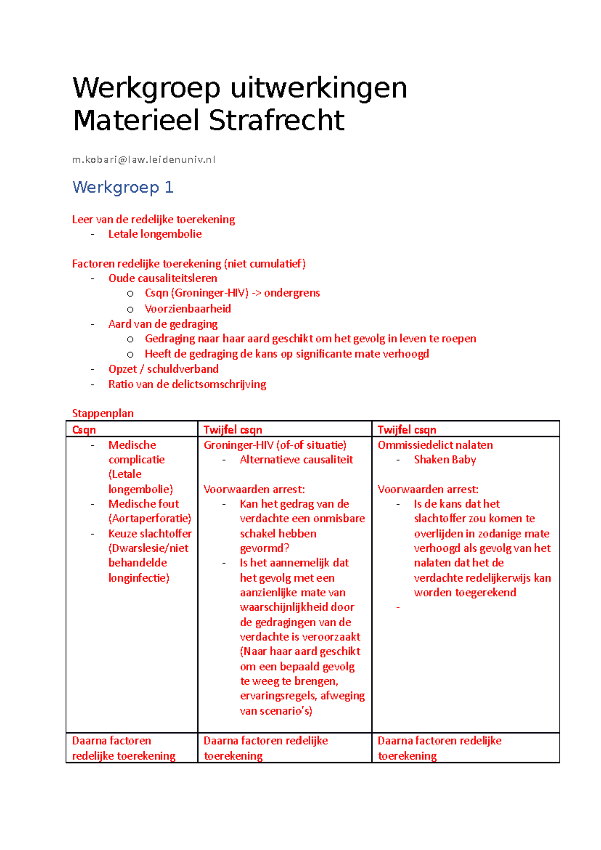 Werkgroep Uitwerkingen Materieel Strafrecht Tussentoets - Werkgroep ...