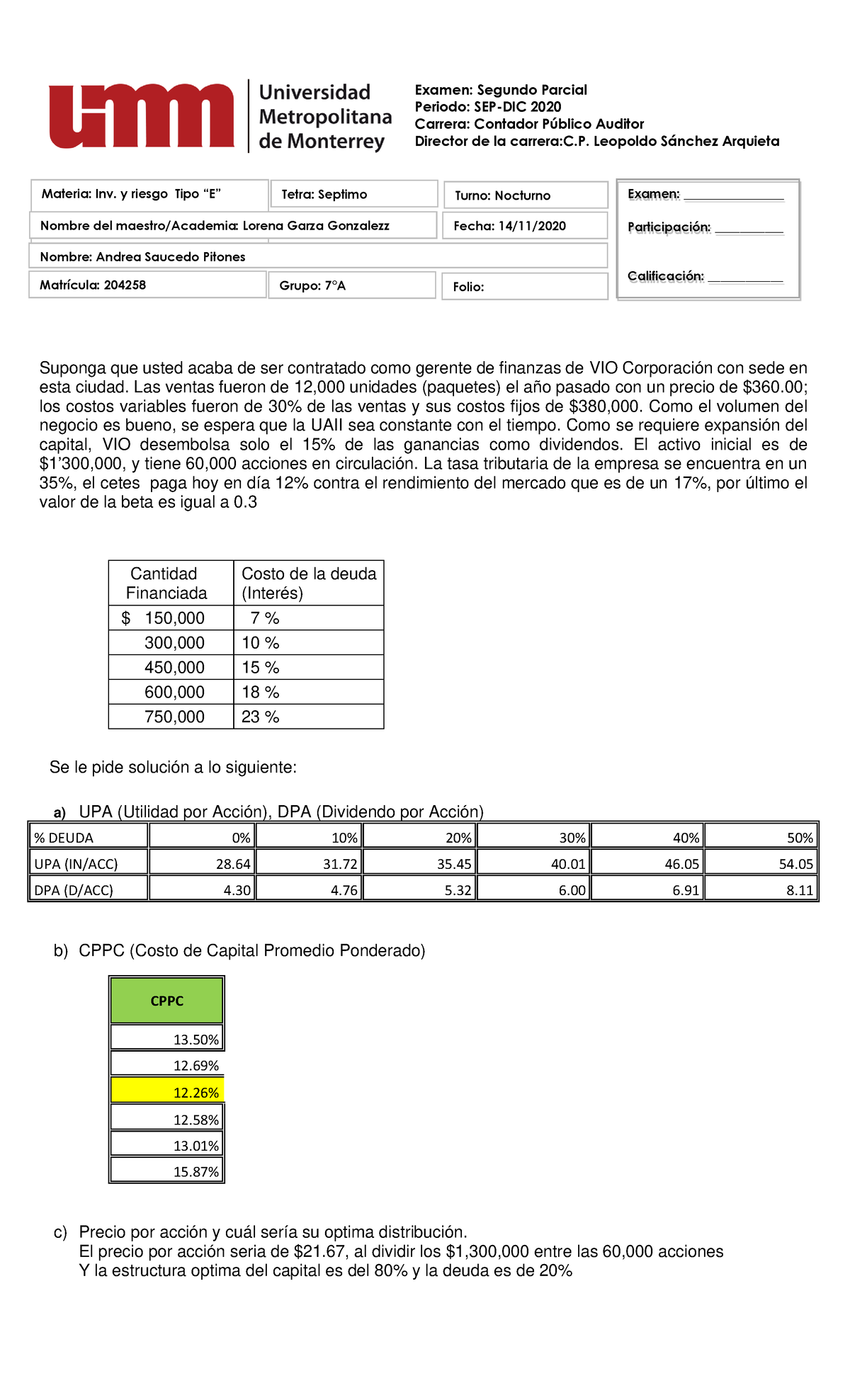 Inversion Y Riesgo Contaduria Publica Y Finanzas Suponga Que Usted