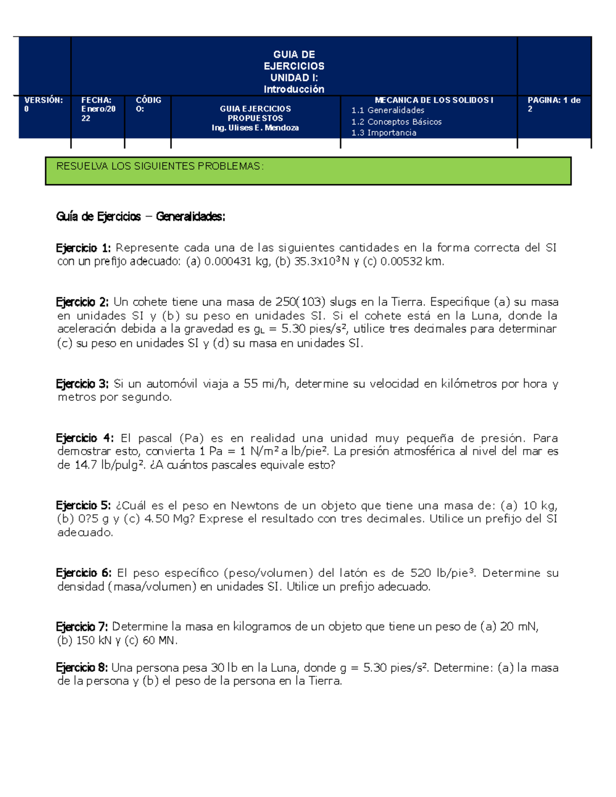 Km Hora A Metros Por Segundo Tarea semana 1 Amilcar Josue Granados Hernandez SMII161222 - Guía de  Ejercicios – Generalidades: - StuDocu
