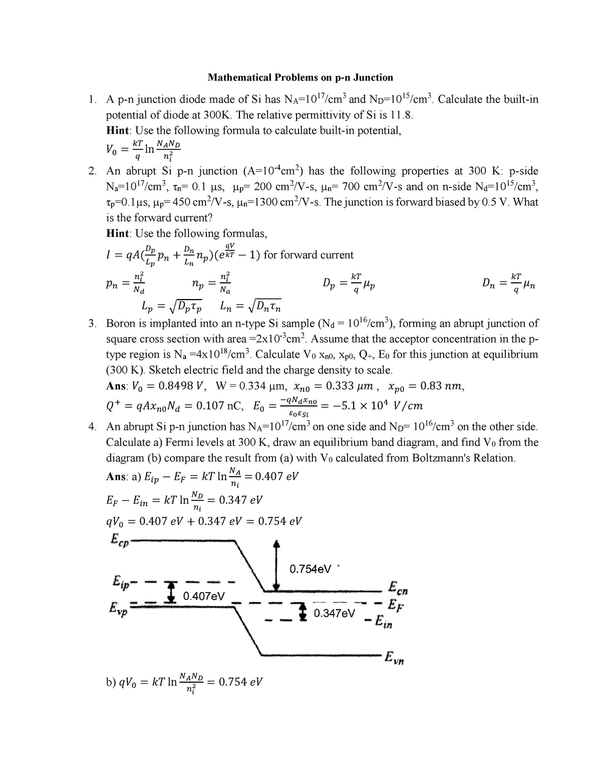 mathematical-problems-on-pn-calculate-the-built-in-potential-of-diode