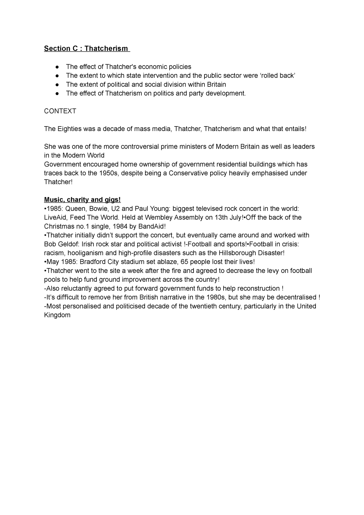 Section C Thatcherism; 1979 - Section C : Thatcherism The effect of ...