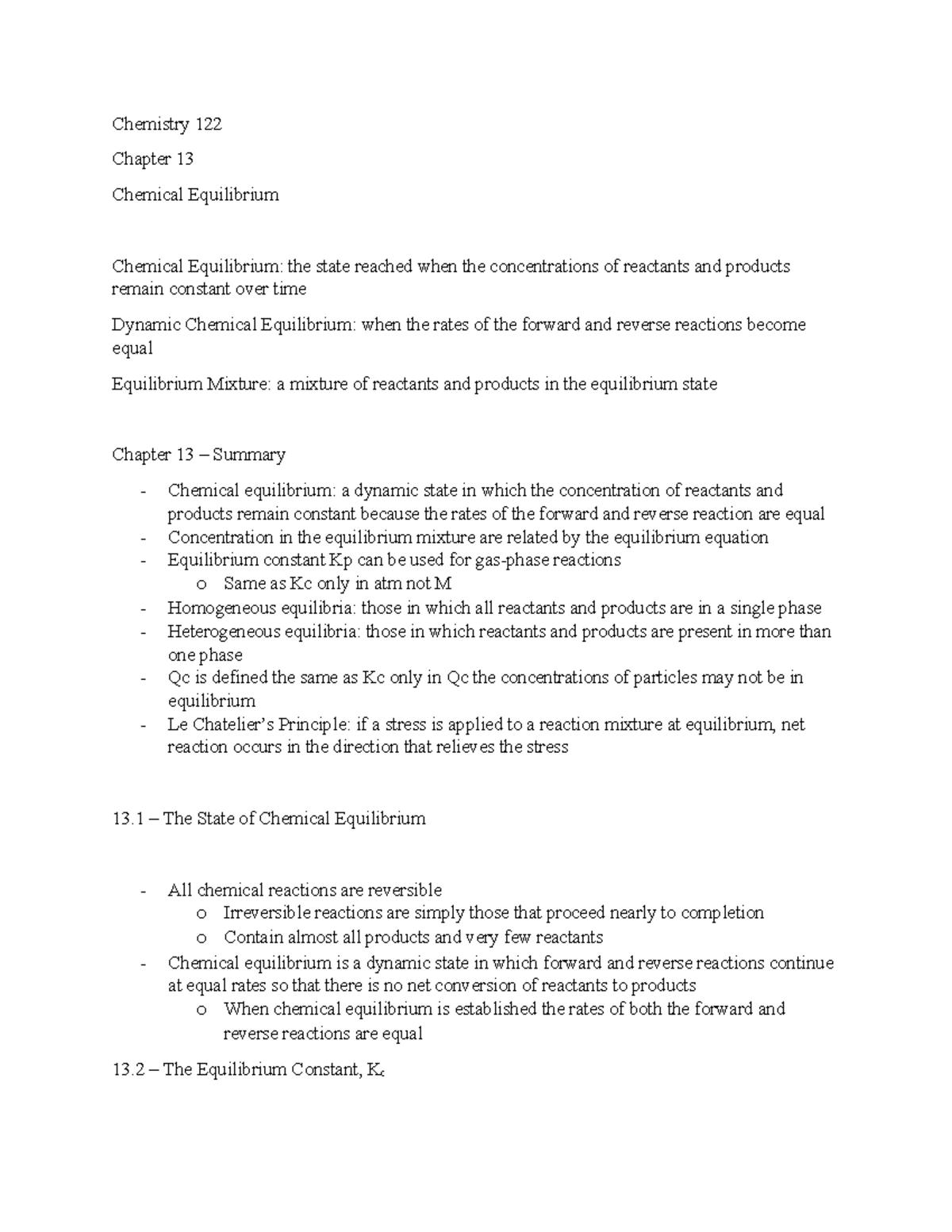 Book Notes - Chapter 13 - Dr. Harmon Abrahamson - Chemistry 122 Chapter ...