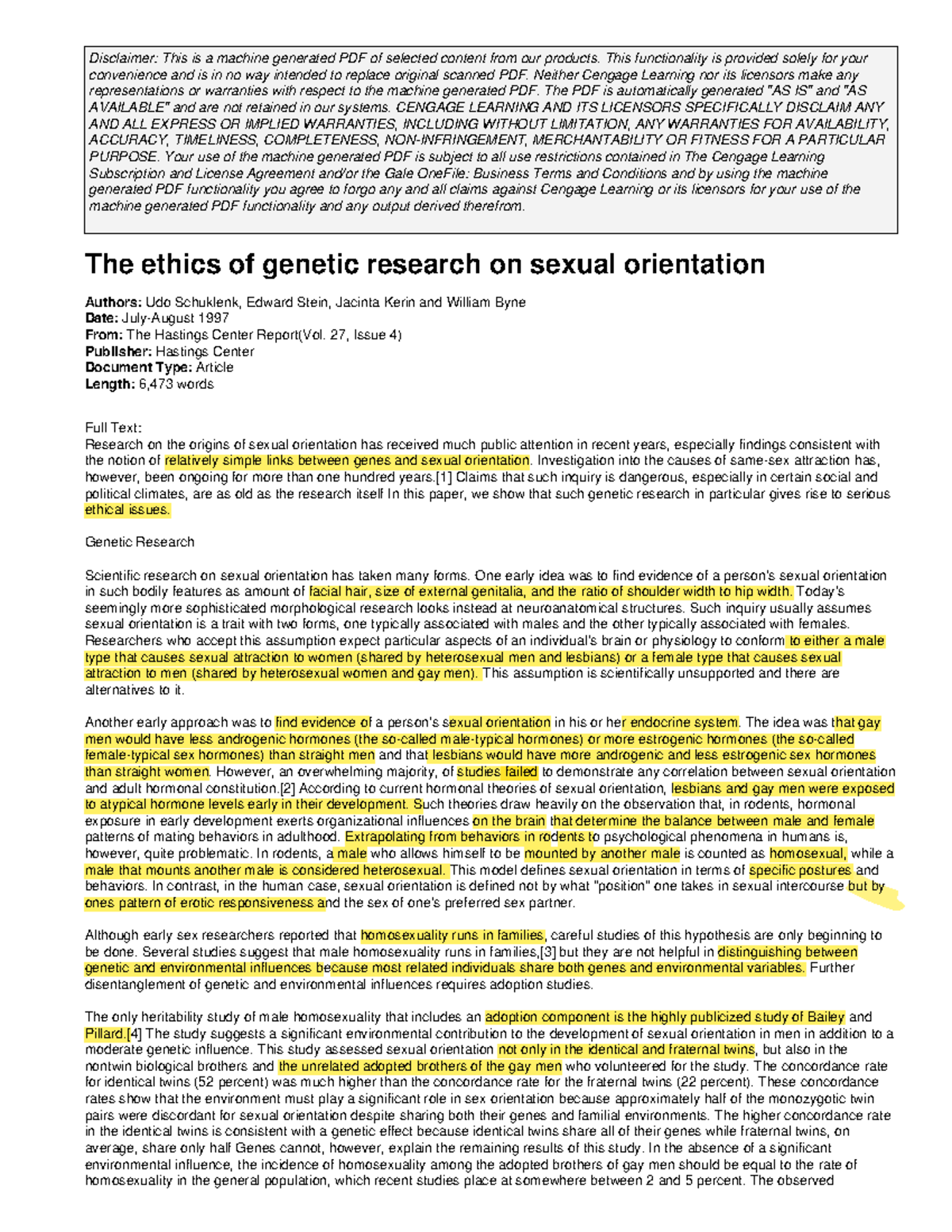 Schuklenk-the ethics of genetic research - Disclaimer: This is a ...