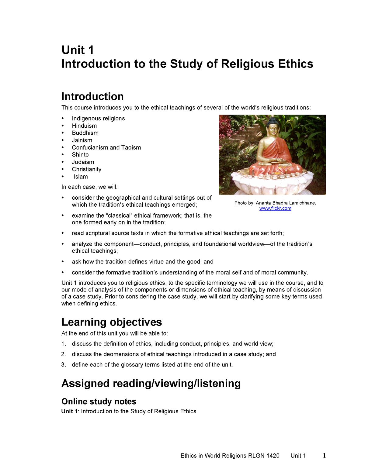 RLGN QUIZ 1 - World Religions Quiz 1 Practice - Unit 1 Introduction To ...