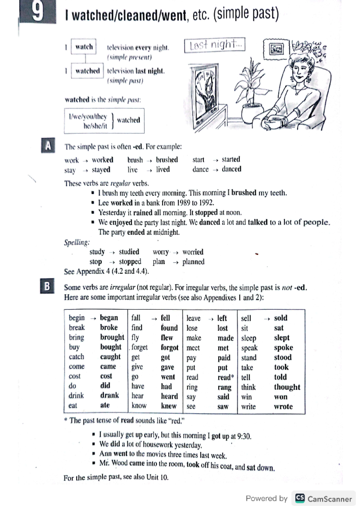 Cam Scanner 28-07-2024 14 - 9 I etc. (simple past) I watch television ...