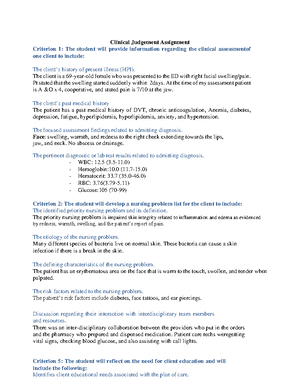 7-clinical Judgement Paper - Clinical Judgement Assignment Criterion 1 ...