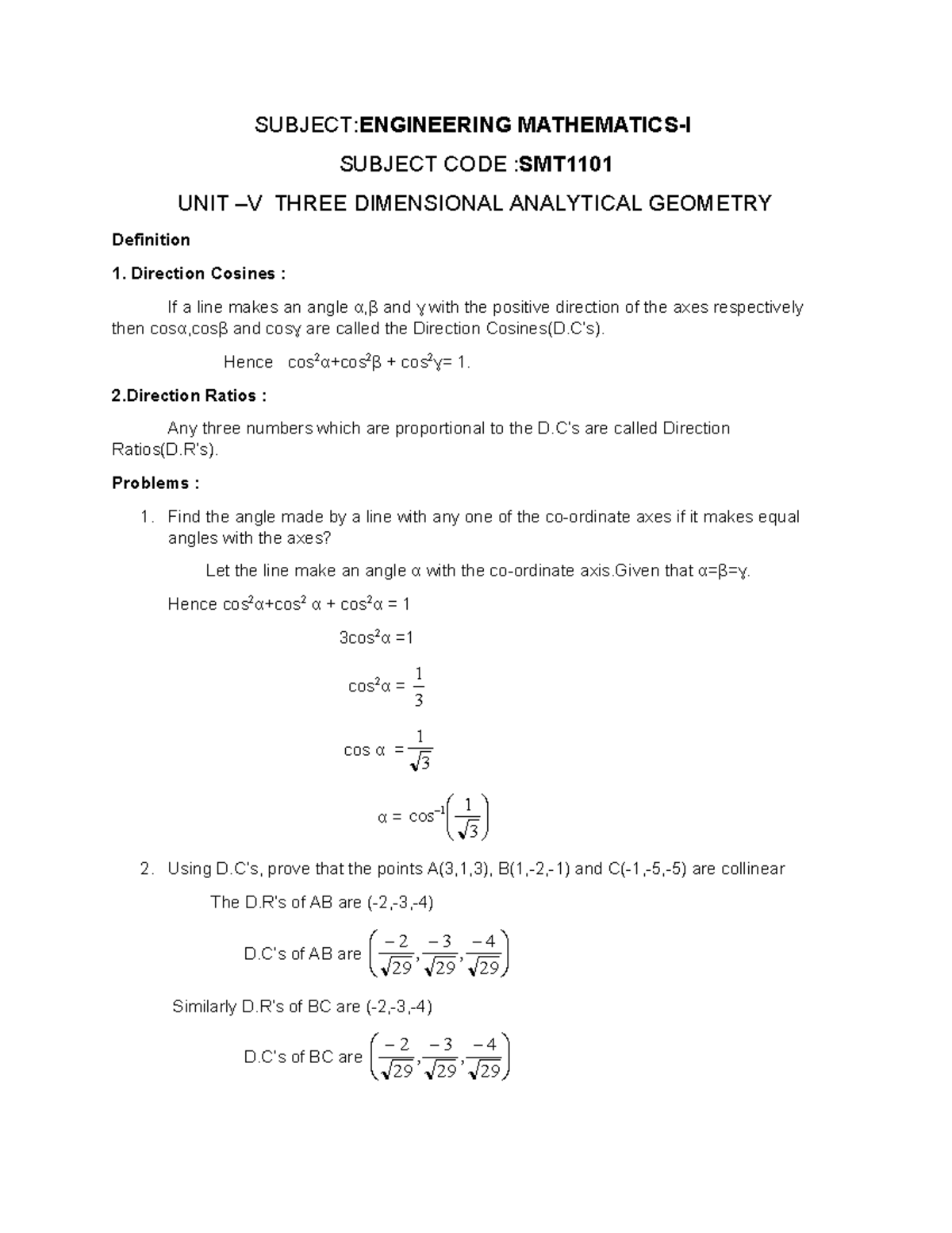 Smt1101 unit 5 - Engineering Mathematics I - SUBJECT: ENGINEERING ...