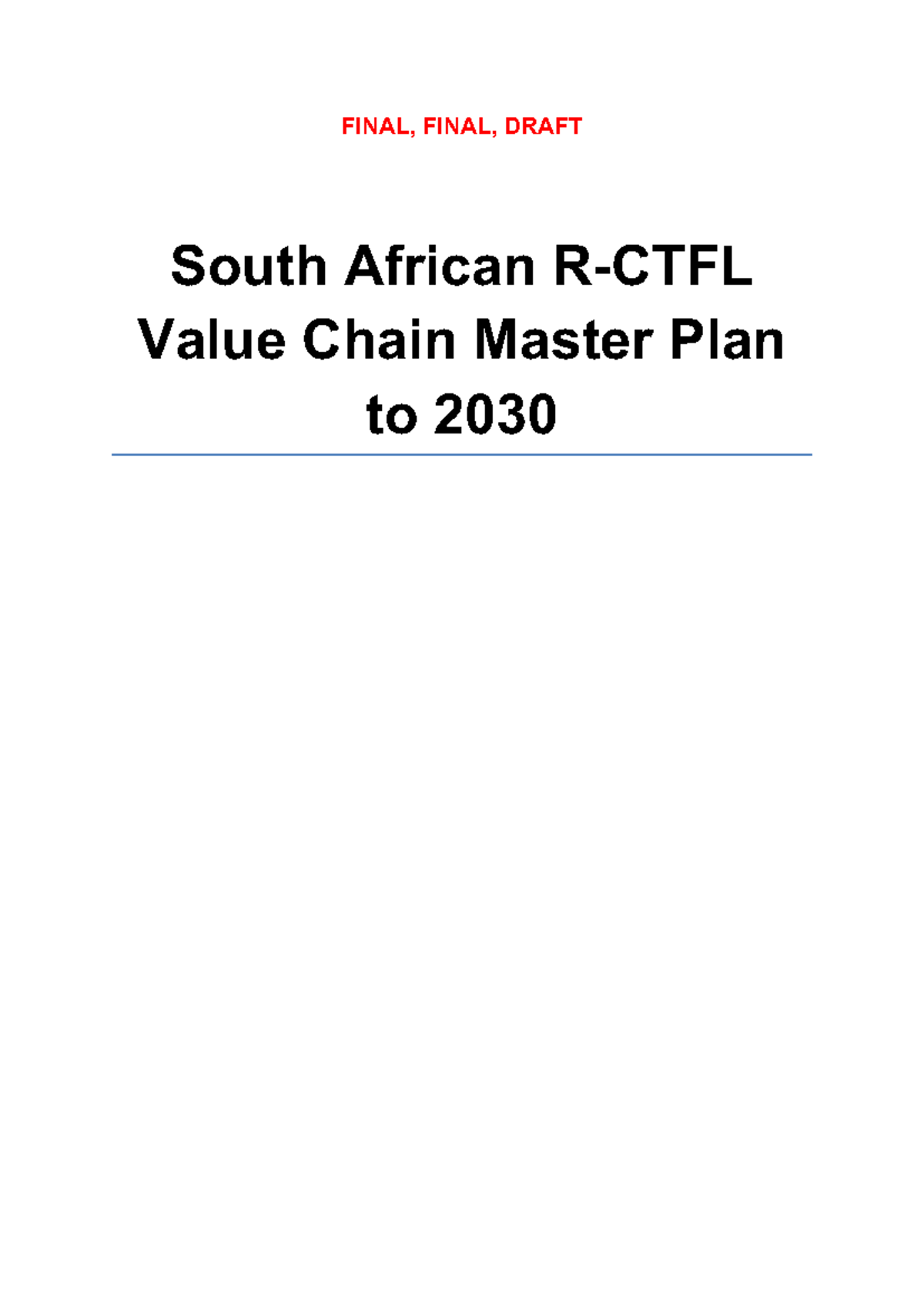 CTFL Master Plan booklet v 31 Clean October 2019 - FINAL, FINAL, DRAFT ...