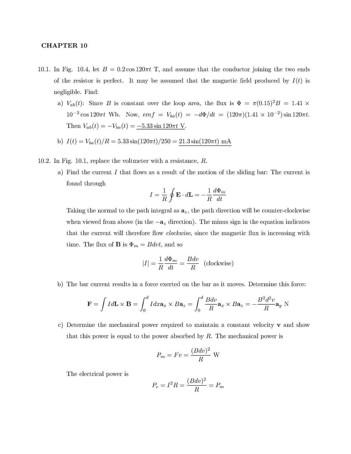 TEORIA ELECTROMAGNETICA SOLUCIONARIO - CHAPTER 10 In Fig. 10, letB=0 ...