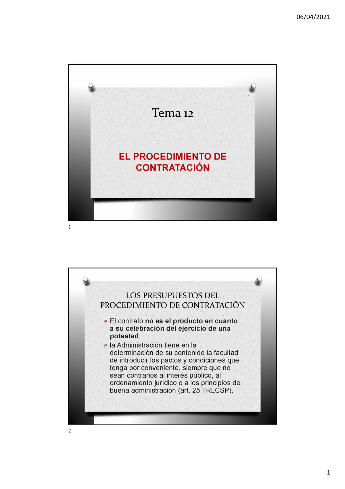 Tema 12 Procedimiento Contratos 2018 Tema 12 EL PROCEDIMIENTO DE