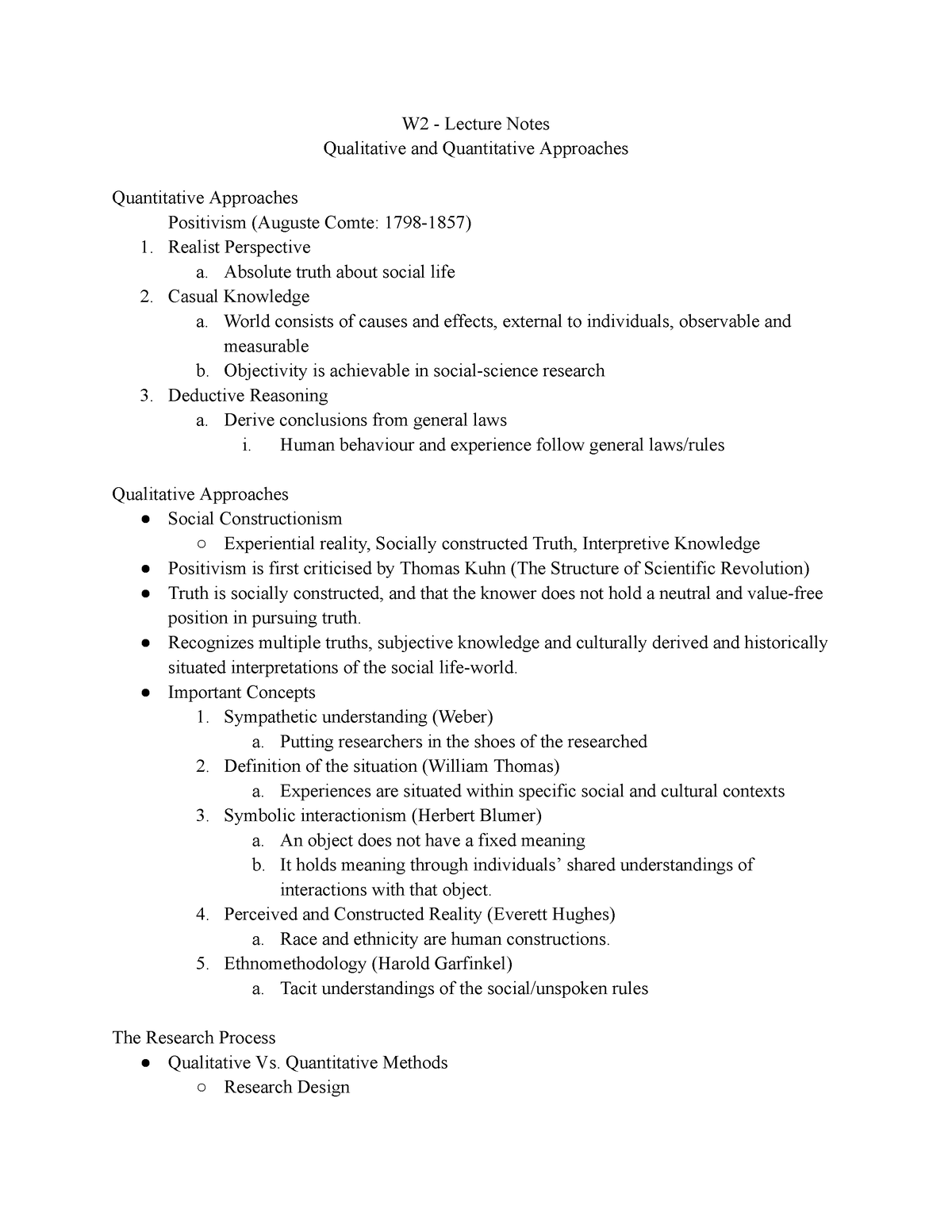 W2 Lecture Notes - W2 - Lecture Notes Qualitative and Quantitative ...