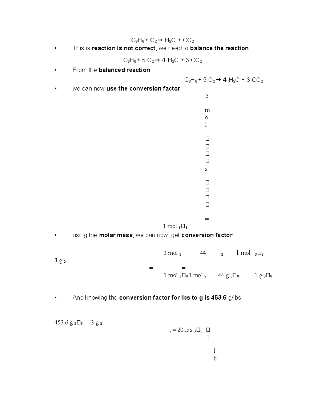 Chem 1001 che 5 - Lecture notes for chemistry 1001 fall 2022 - C 3 H 8 ...