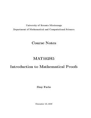 MAT102 Course Notes - University Of Toronto Mississauga Department Of ...