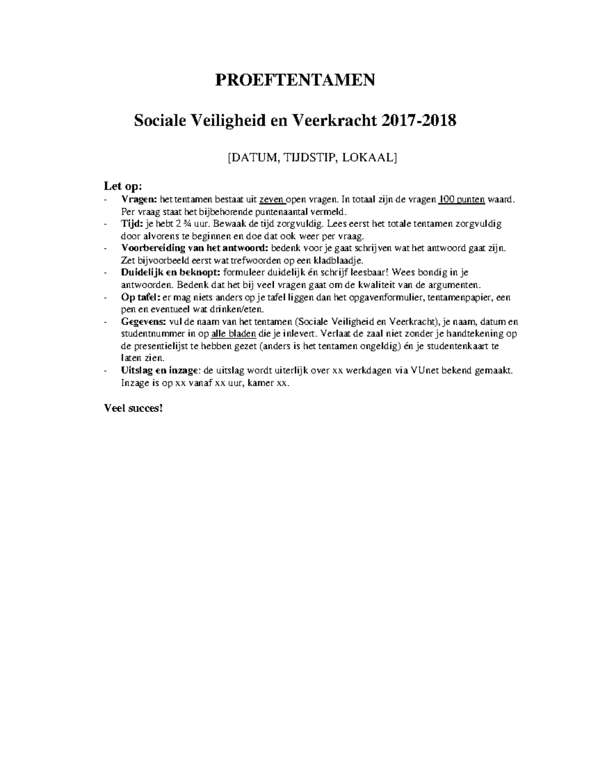 Proef/oefen Tentamen 2017, Vragen En Antwoorden - PROEFTENTAMEN Sociale ...