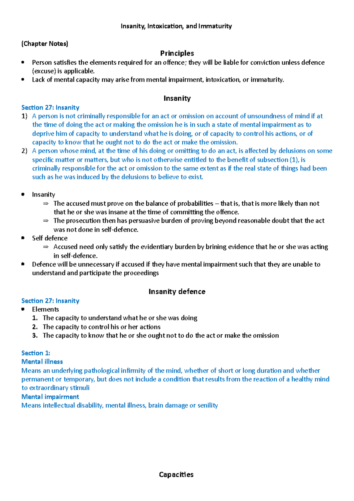 Insanity and Intoxication - Insanity, Intoxication, and Immaturity ...
