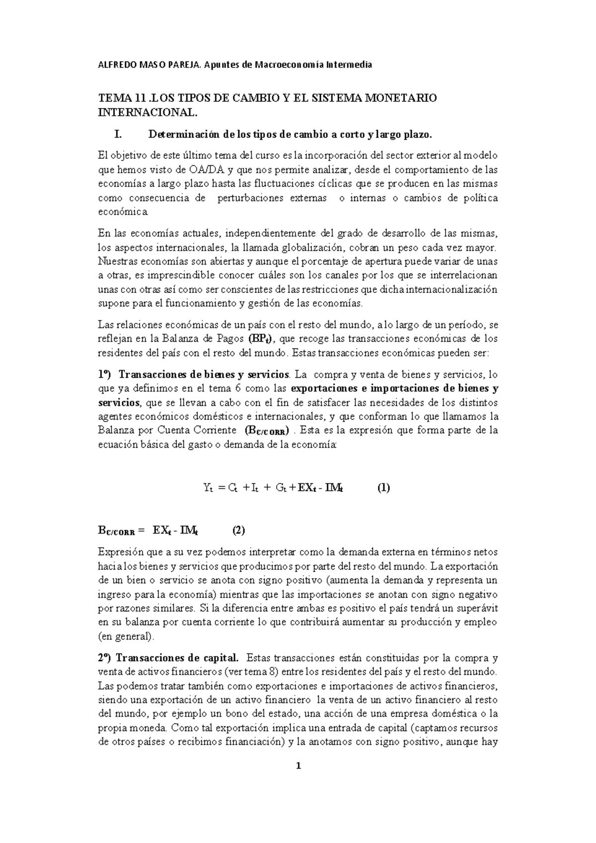 EL Modelo DE Corto Plazo Envio 6 - TEMA 11 .LOS TIPOS DE CAMBIO Y EL ...