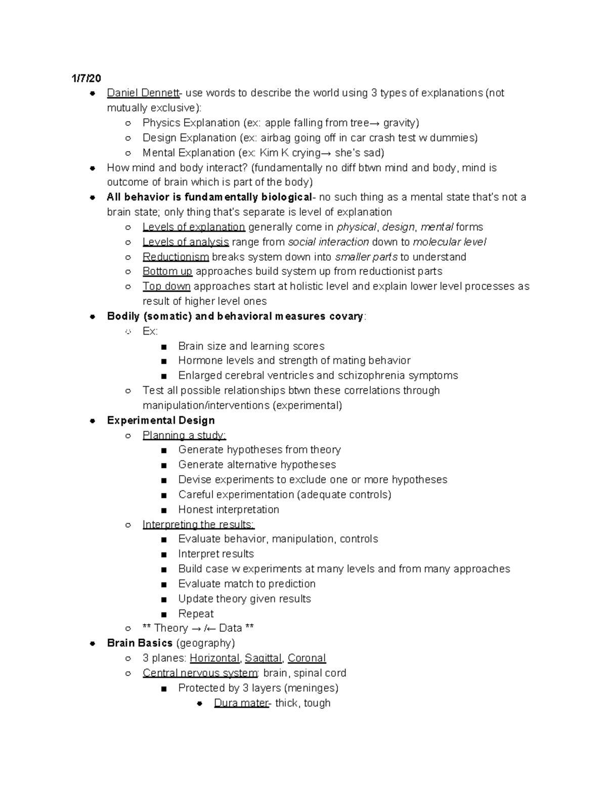 bio-psyc-lecture-notes-1-7-daniel-dennett-use-words-to-describe