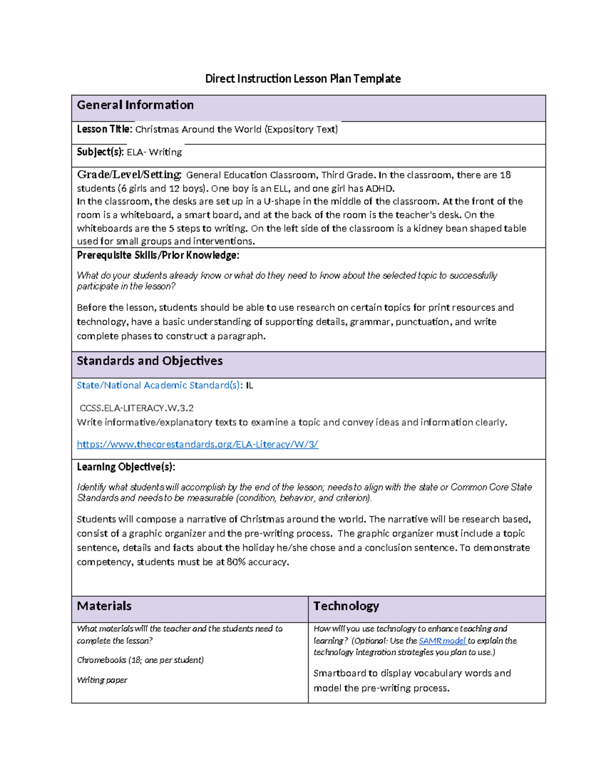 C380ELA1 - Used to help with assignments - Direct Instruction Lesson ...
