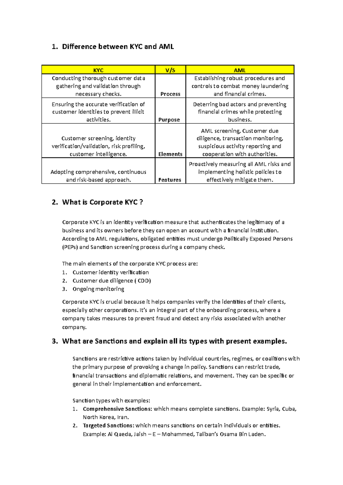 Recently Asked KYC Interview Questions and Answers 1708257966 - 1 ...
