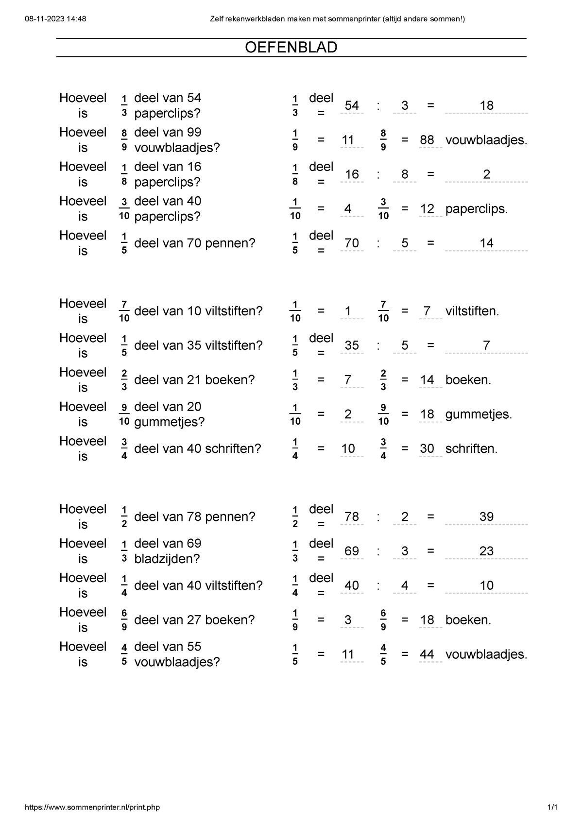 Sommen Cijferen - 08-11-2023 14:48 Zelf Rekenwerkbladen Maken Met ...