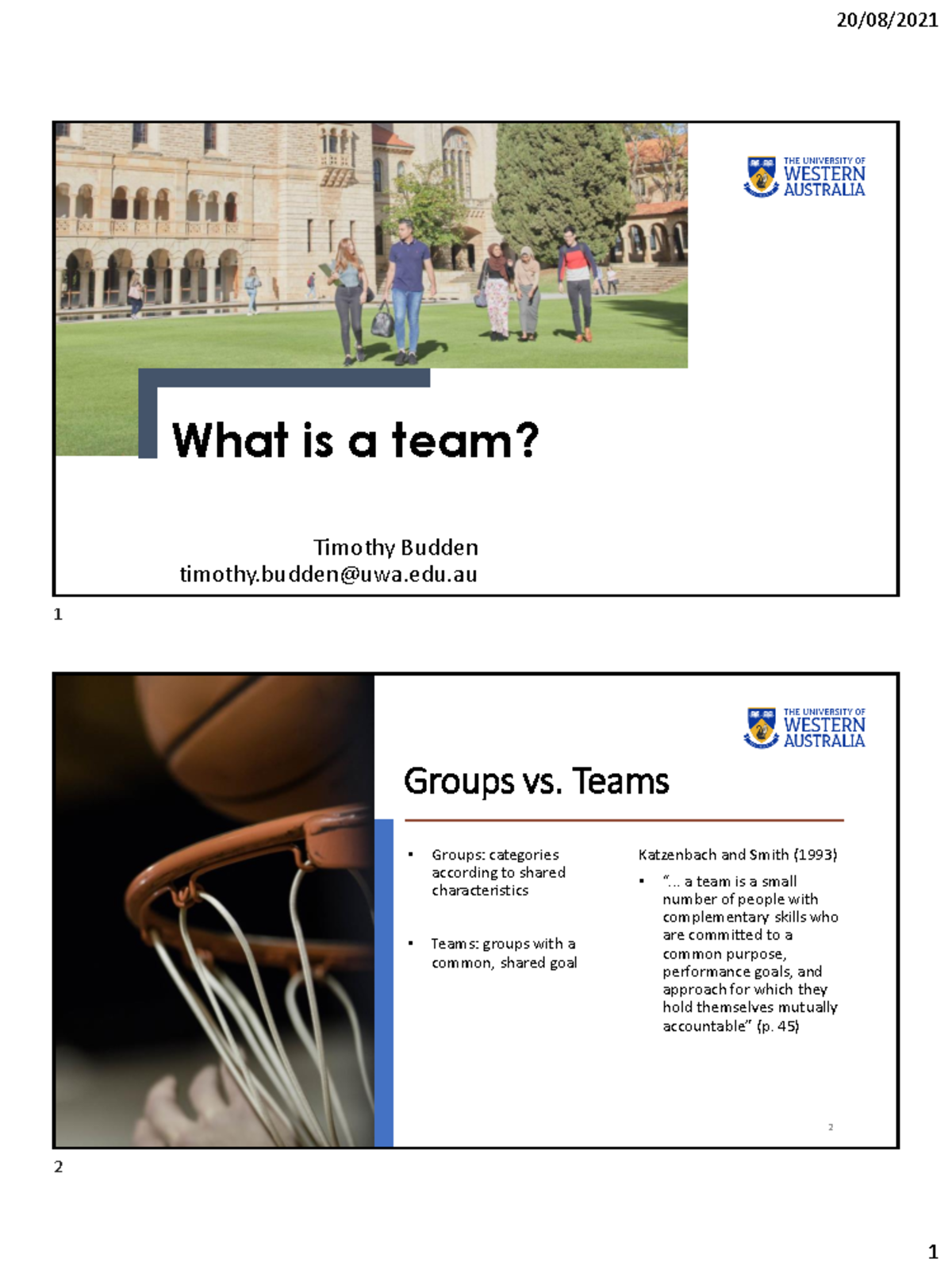 2.1 What is a team slides only - What is a team? Timothy Budden timothy ...