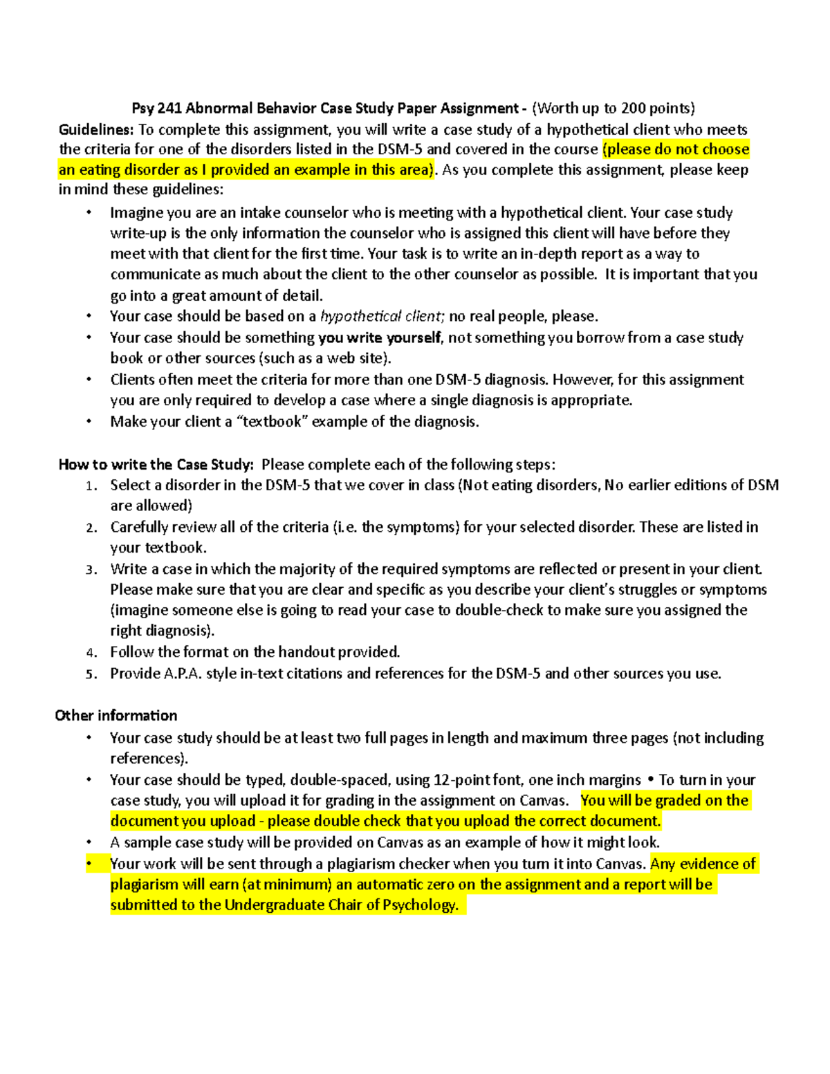 case study of abnormal behavior