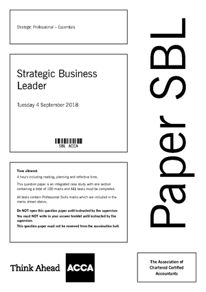 1.1SBL Revision Notes - Acca - ACCA - SBL Strategic Business Leader ...