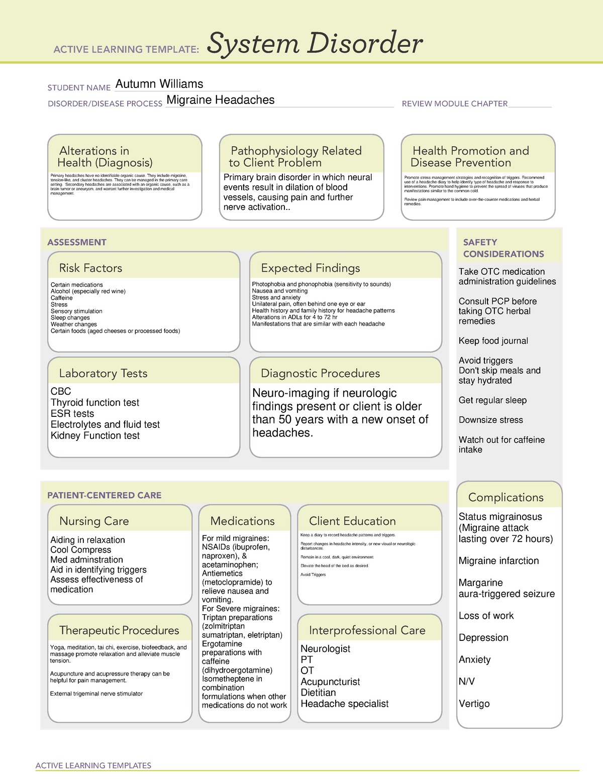 Autumn Williams System Disorder temp A2 - ACTIVE LEARNING TEMPLATES ...