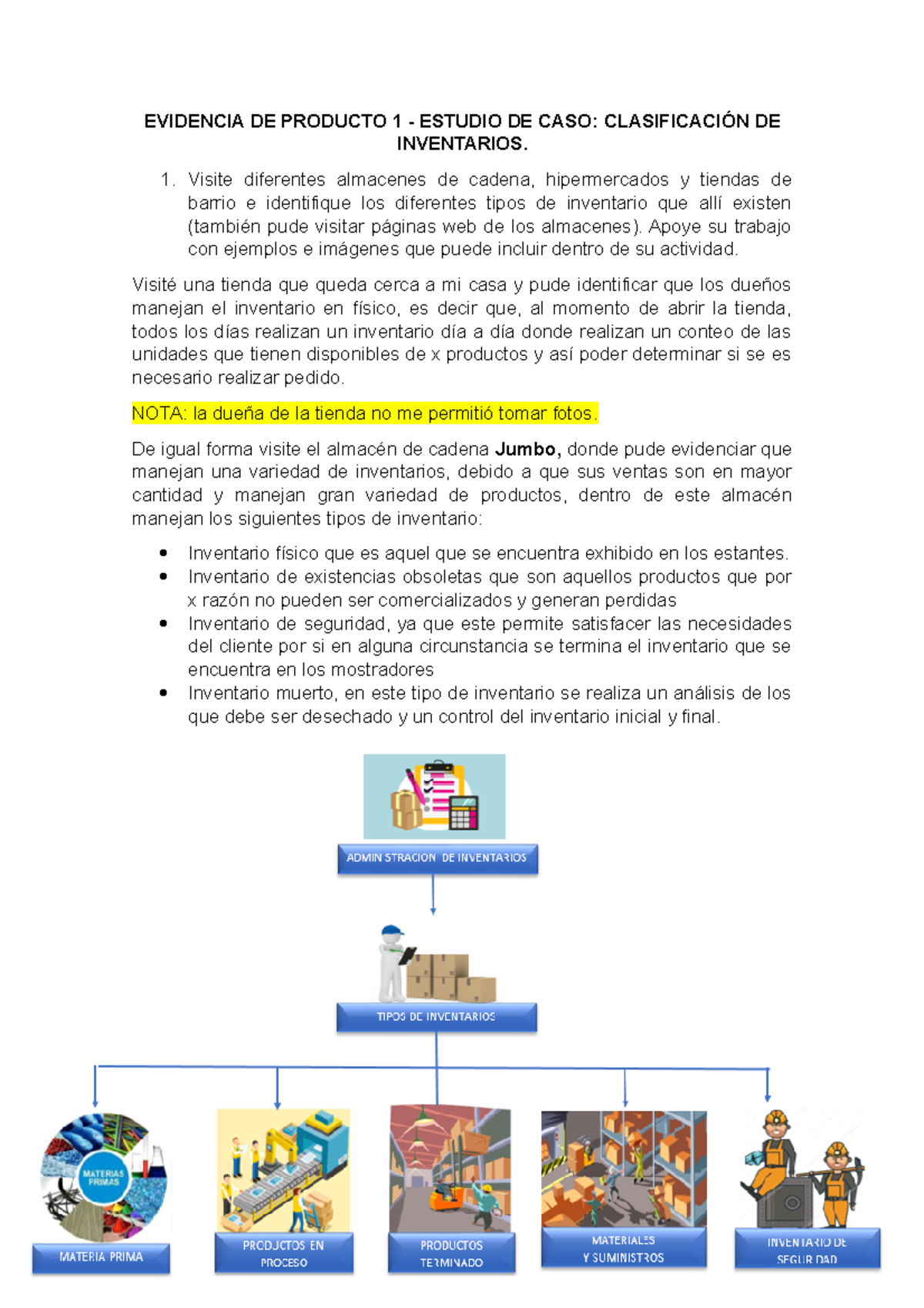 Evidencia Estudio DE CASO Clasificacion DE Inventarios - EVIDENCIA DE ...