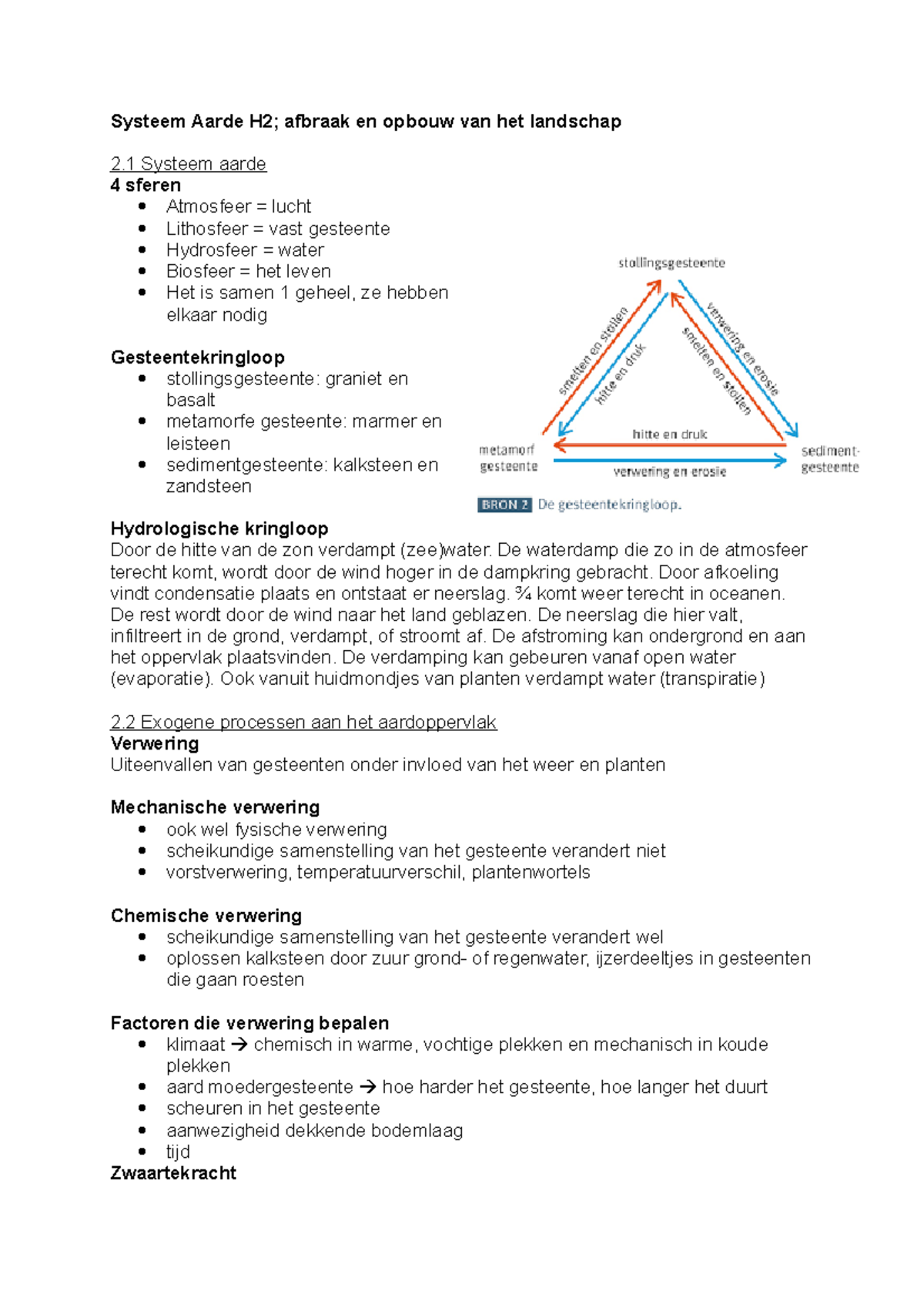 Aardrijkskunde 'Systeem Aarde' Hoofdstuk 2 (CE-stof) - Systeem Aarde H2 ...