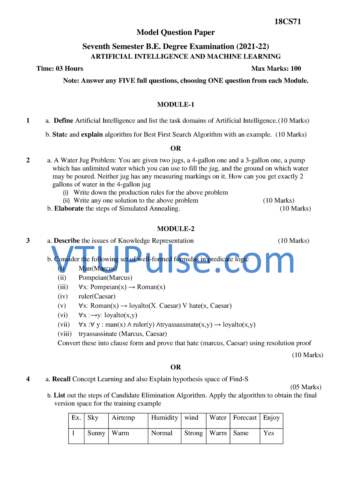 18CS71 - Hii - VTUPulse 18CS Model Question Paper Seventh Semester B ...