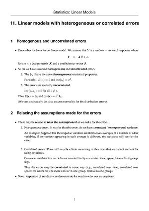 LM Intro and Least Squares Estimation - STATS4015 - Studocu