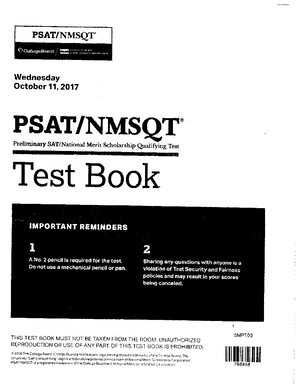 Nmsqt practice test 1 - Summary English - © 2015 The College Board ...