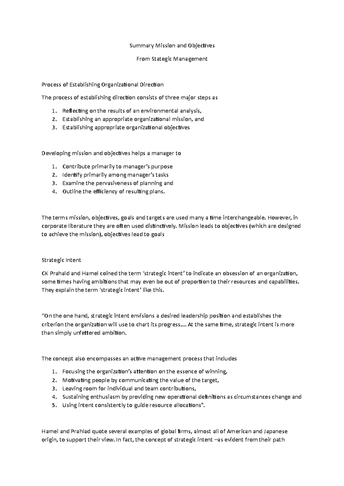 summary-mission-and-objectives-from-stategic-management-summary