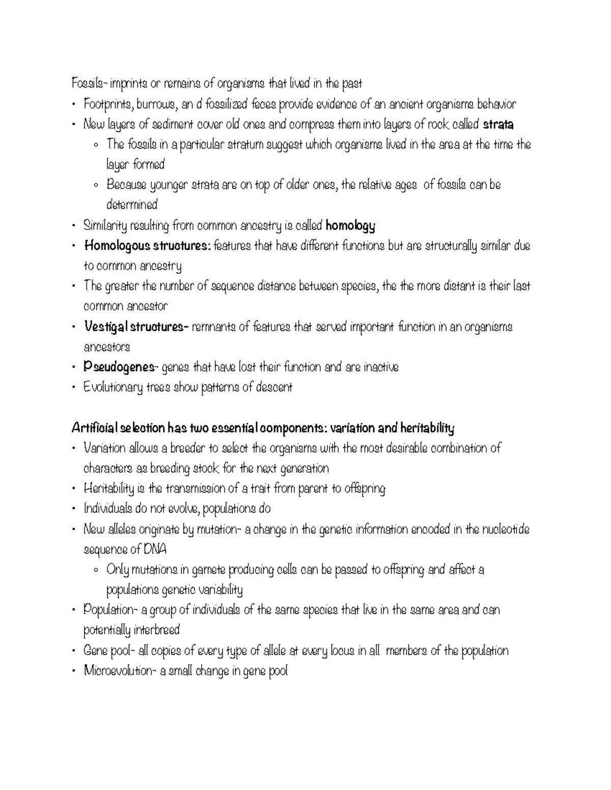 Chapter 13 evolution summary campbell biology concepts and