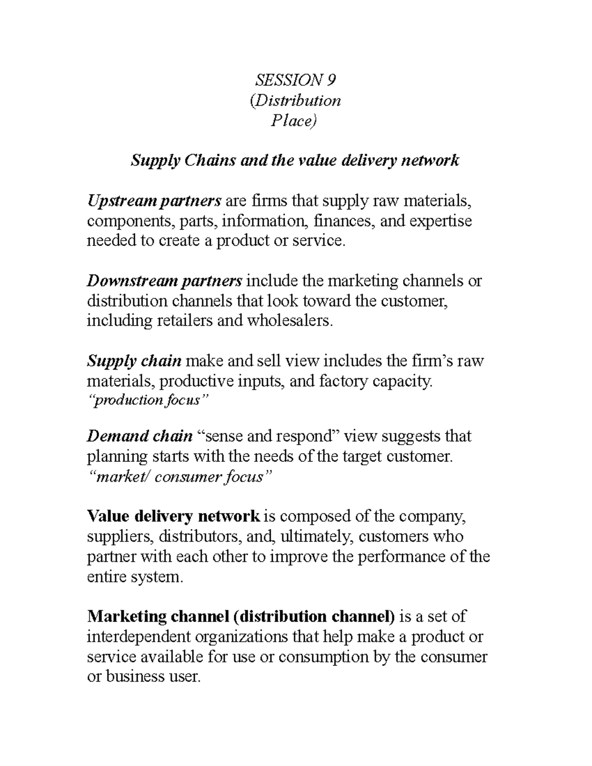 Session 9 Résumé MARK10100 HEC StuDocu