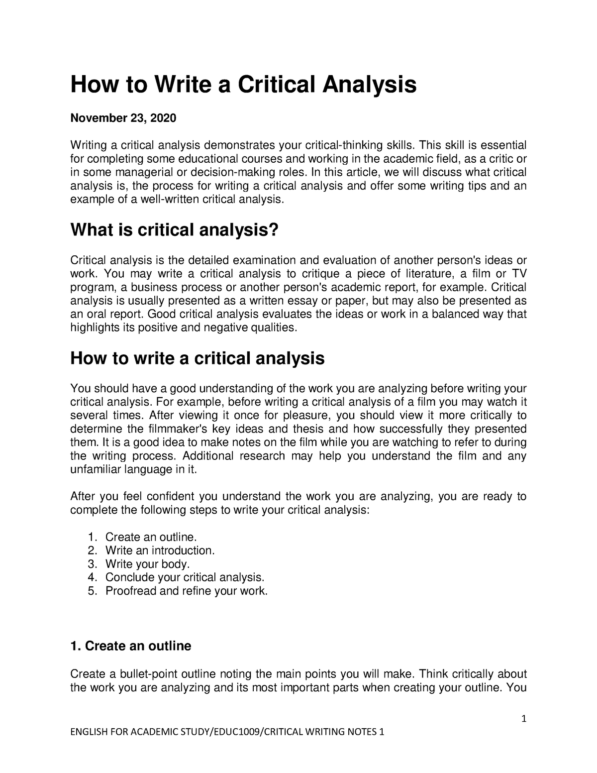 How to write a critical analysis - BibGuru Blog