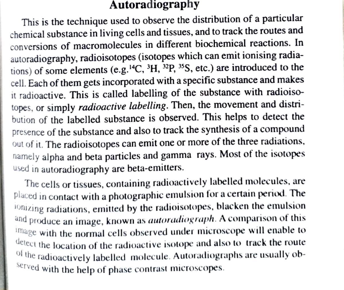 Autoradiography Methods and applications Autoradiography This is the