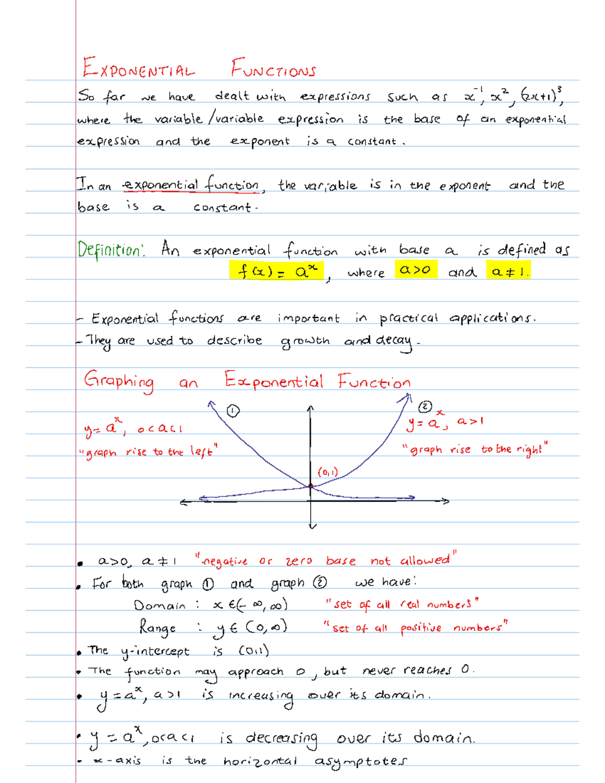 Lecture 13 Exponential Functions - MATH150 - Studocu