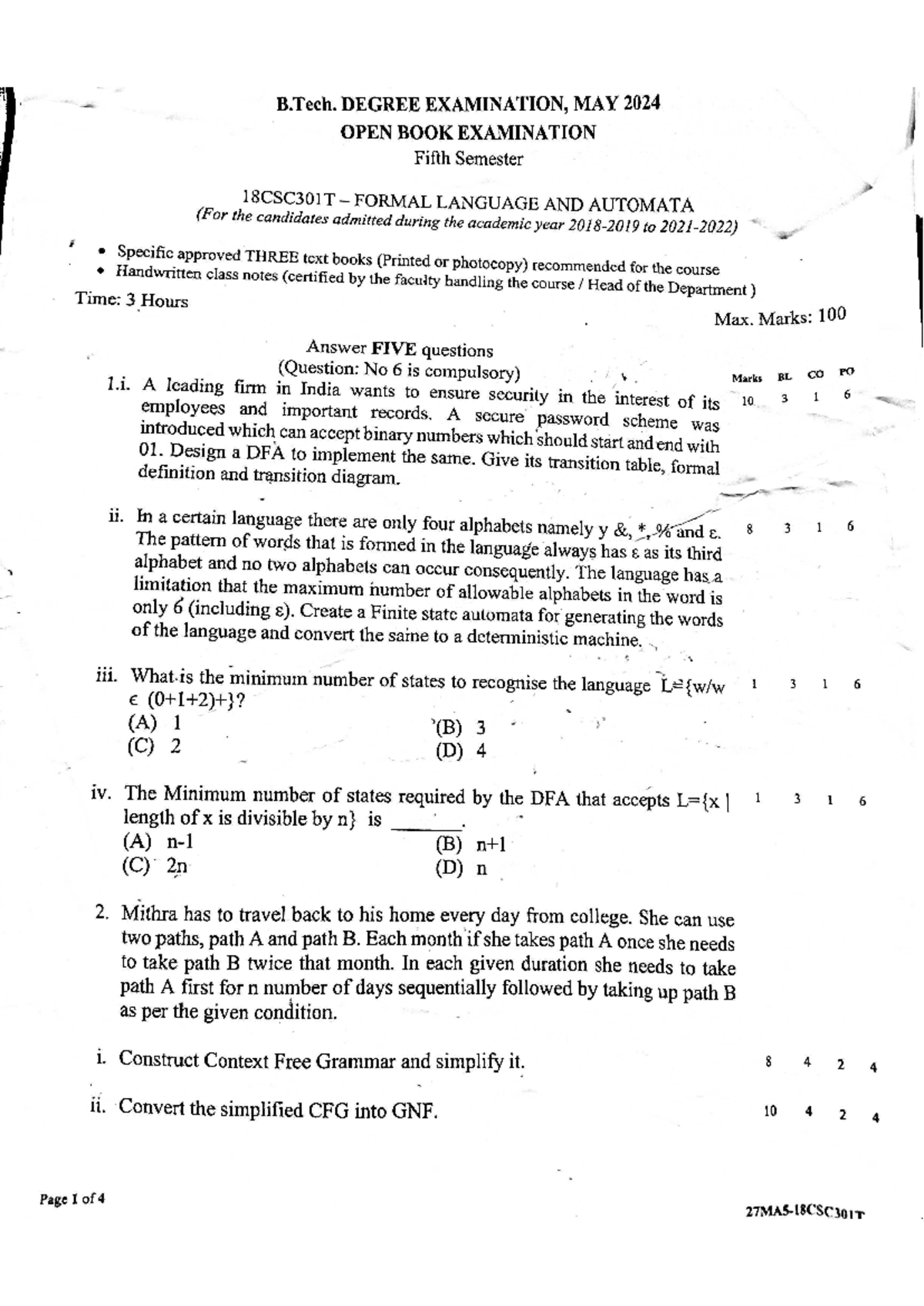 New Document(19) - fla previous - B. DEGREE EXAMINATION, MAY 2024 OPEN ...