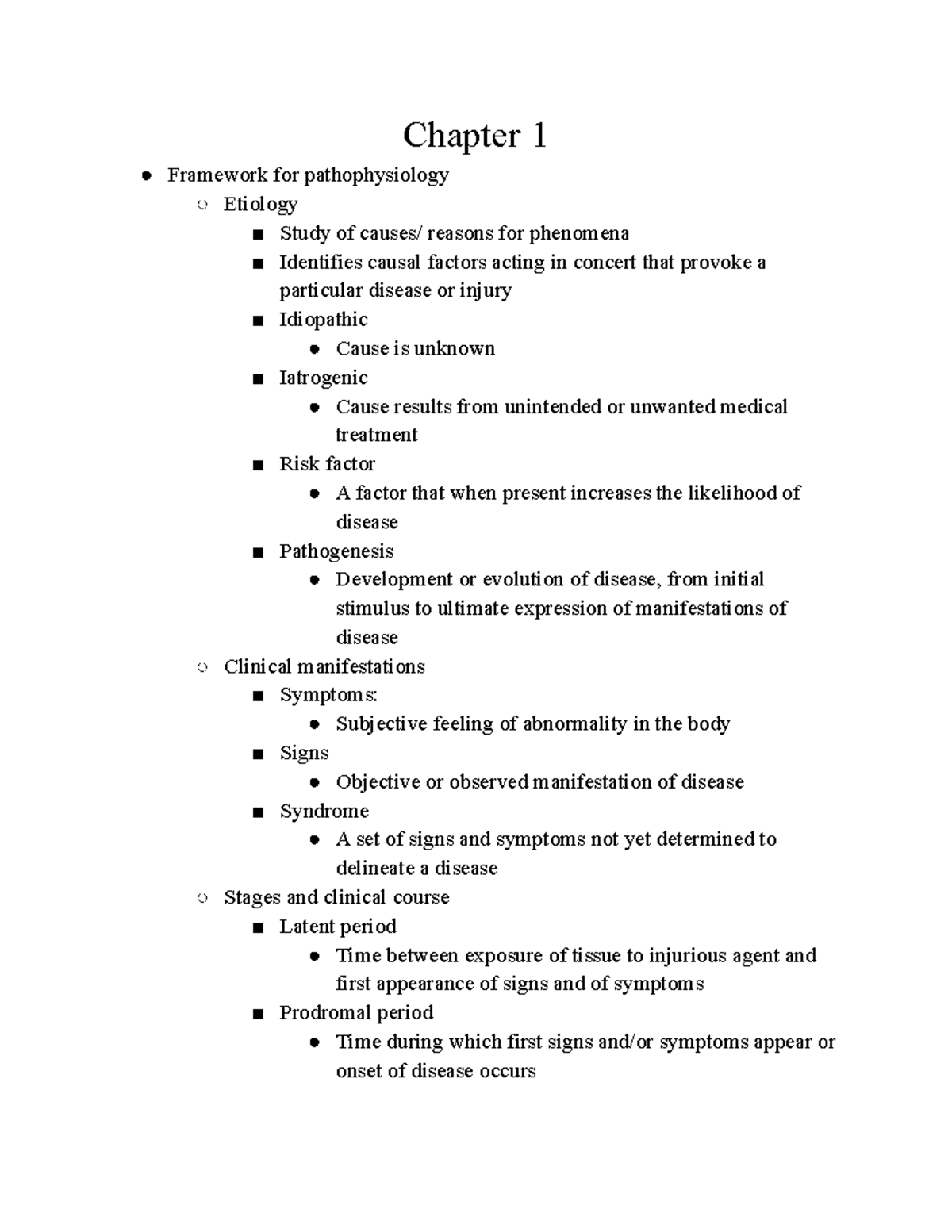 Untitled document - Pathophysiology - Chapter 1 Framework for ...