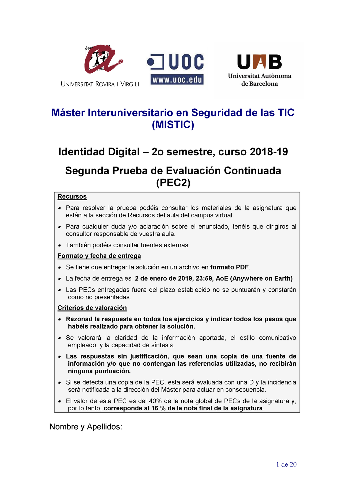 Solucion Pec2 Identidad Digital Studocu