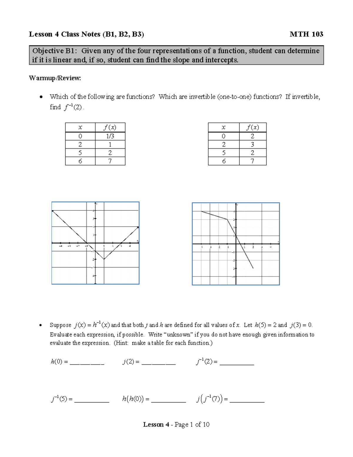 Blank Class Notes 4 (B1-B3) - Lesson 4 Class Notes (B1, B2, B3) MTH 103 ...