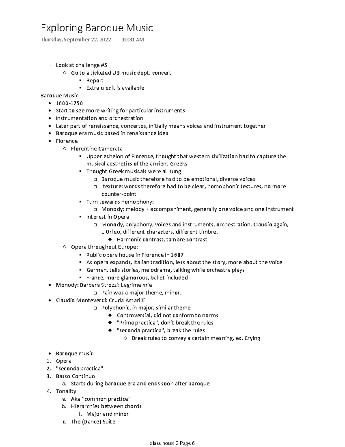 MUS 115 split lecture notes 6-7 - Look at challenge # Go to a ticketed ...
