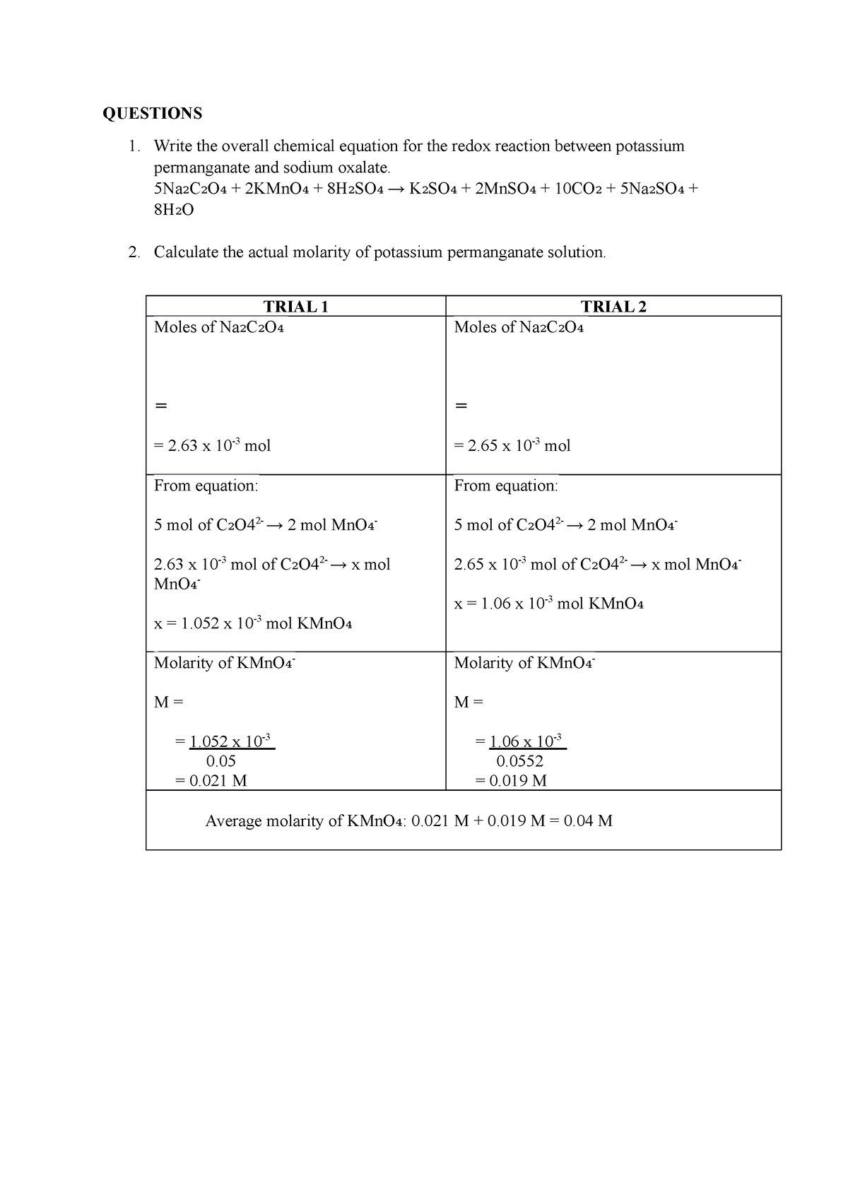 redox reaction research paper