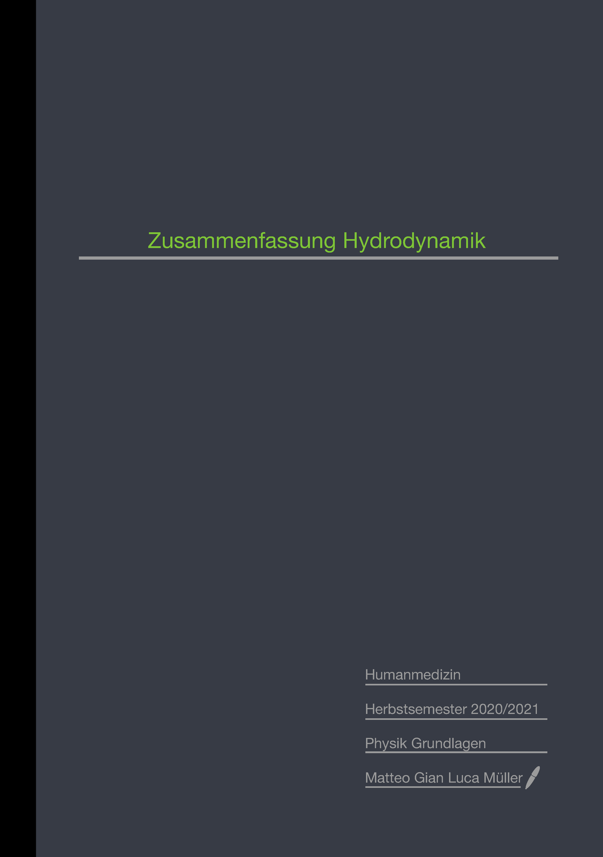 Zusammenfassung Hydrodynamik - Zusammenfassung Hydrodynamik ...