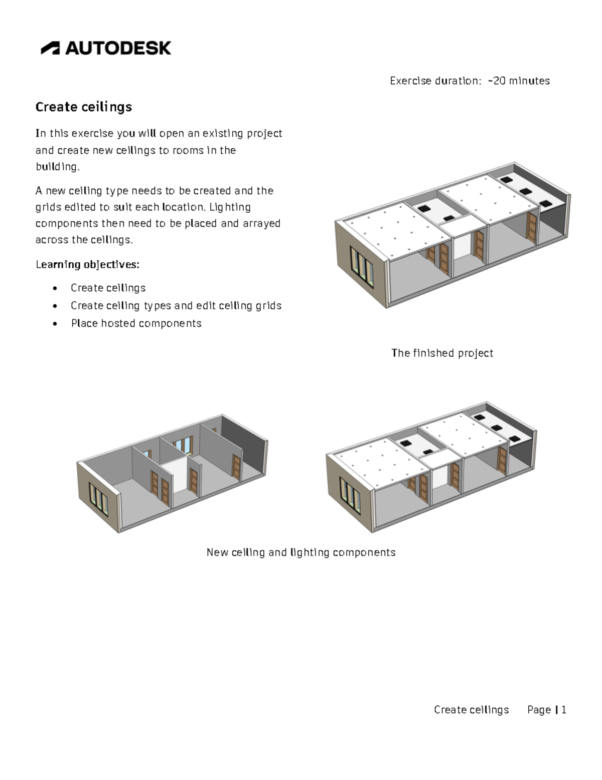 22010 8 PE M4 01 Create Ceilings - Exercise duration: ~20 minutes ...
