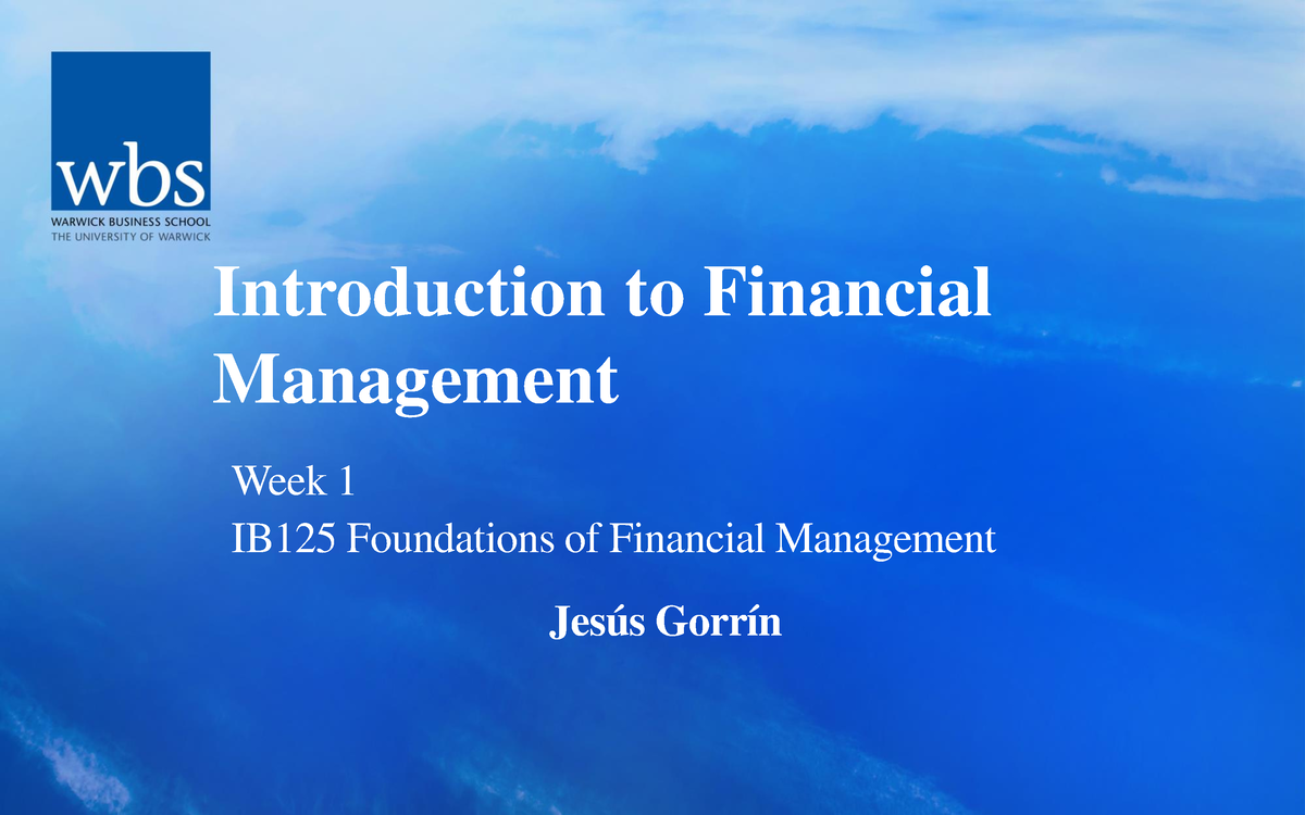 Lecture-1 Introduction-to-Financial-Management - Introduction To ...