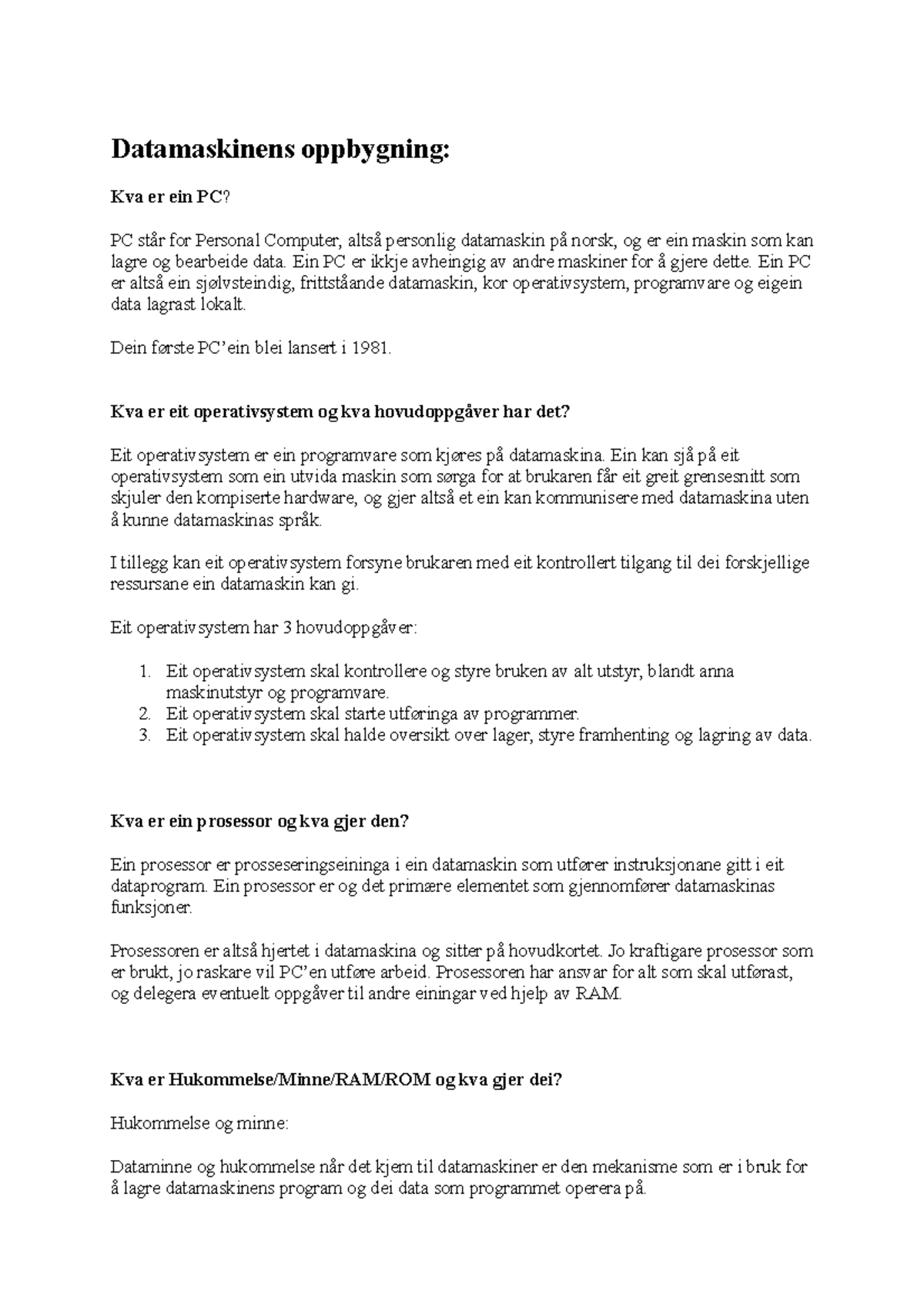 datamaskinens-oppbygning-ein-pc-er-ikkje-avheingig-av-andre-maskiner