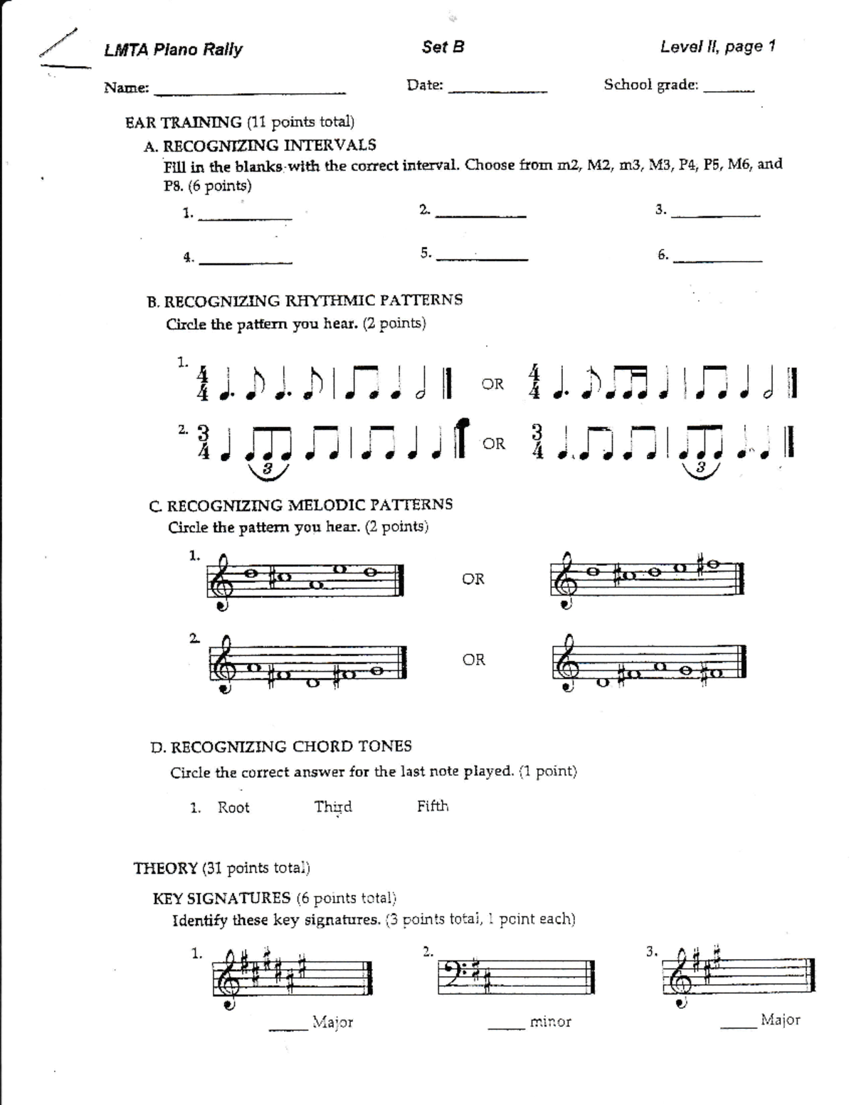 Level 2 Set B - LMTA Rally Practice Set - LhffA Piana Rally Name Ii ...